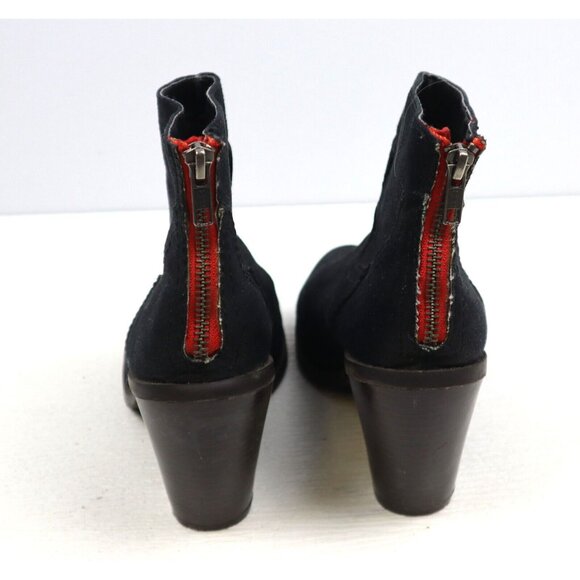 Women's Mossimo Black Ankle Boots Block Heel Zipper Booties Shoes Size 8 - Picture 5 of 6